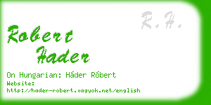 robert hader business card